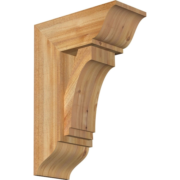 Ekena Millwork Imperial Traditional Rough Sawn Bracket w/ Offset Brace, Western Red Cedar, 8"W x 18"D x 26"H BKT0806X18X26IMP01RWR - main
